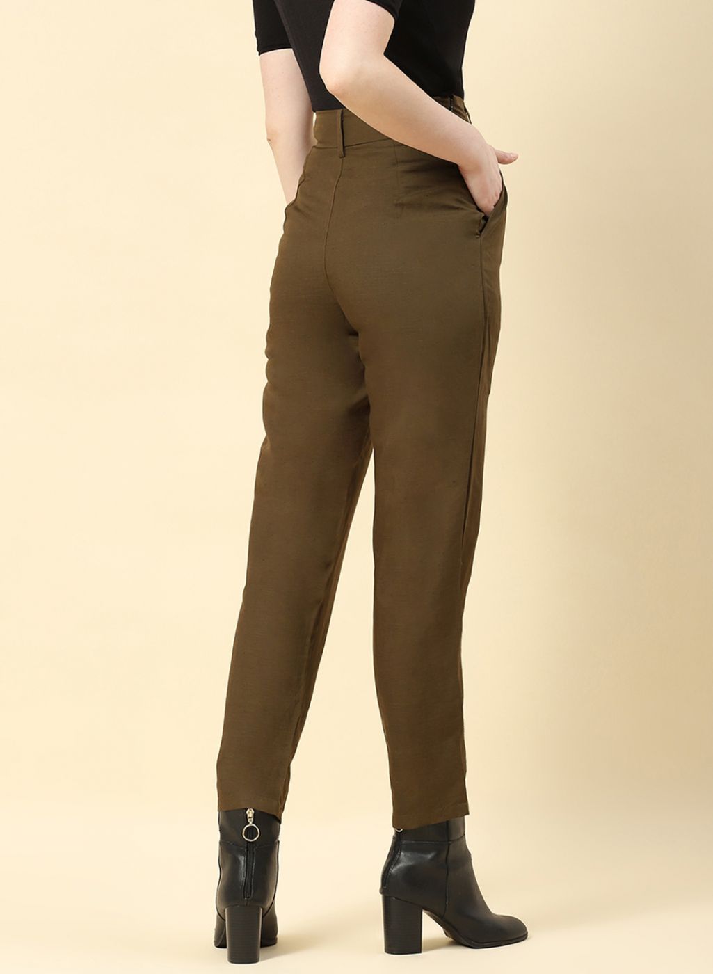 Women Olive Regular Fit Lower
