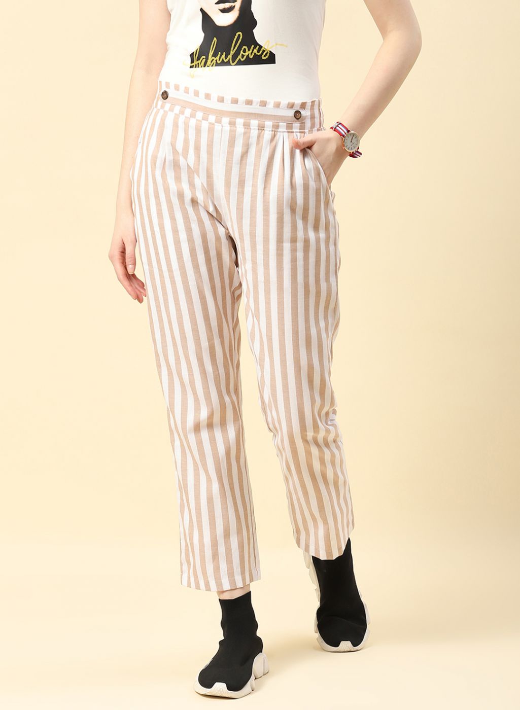 Women White Regular Fit Lower