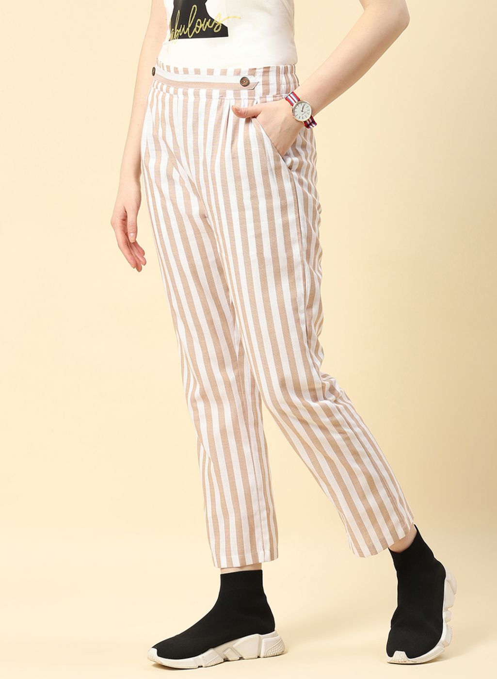 Women White Regular Fit Lower