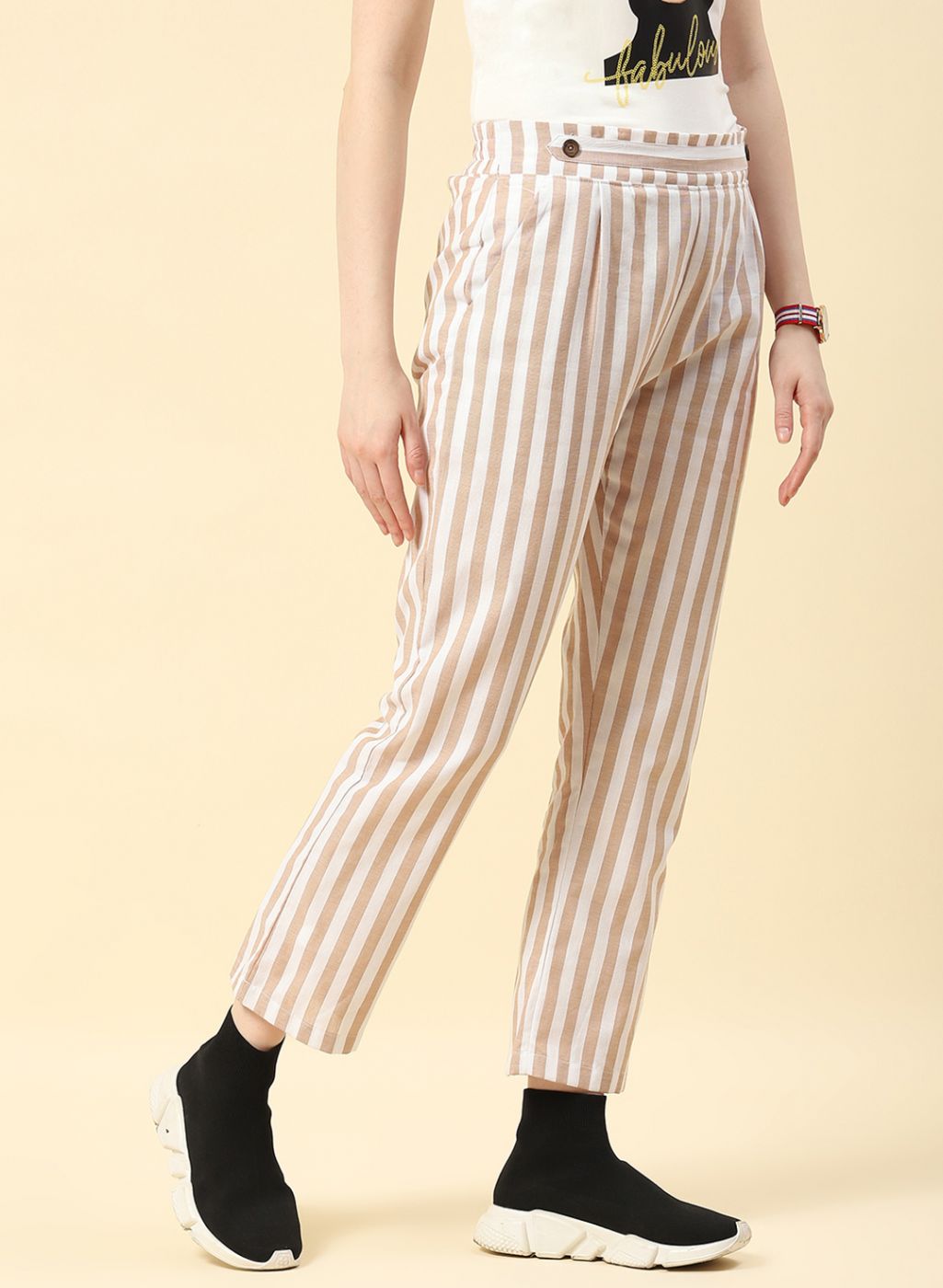 Women White Regular Fit Lower