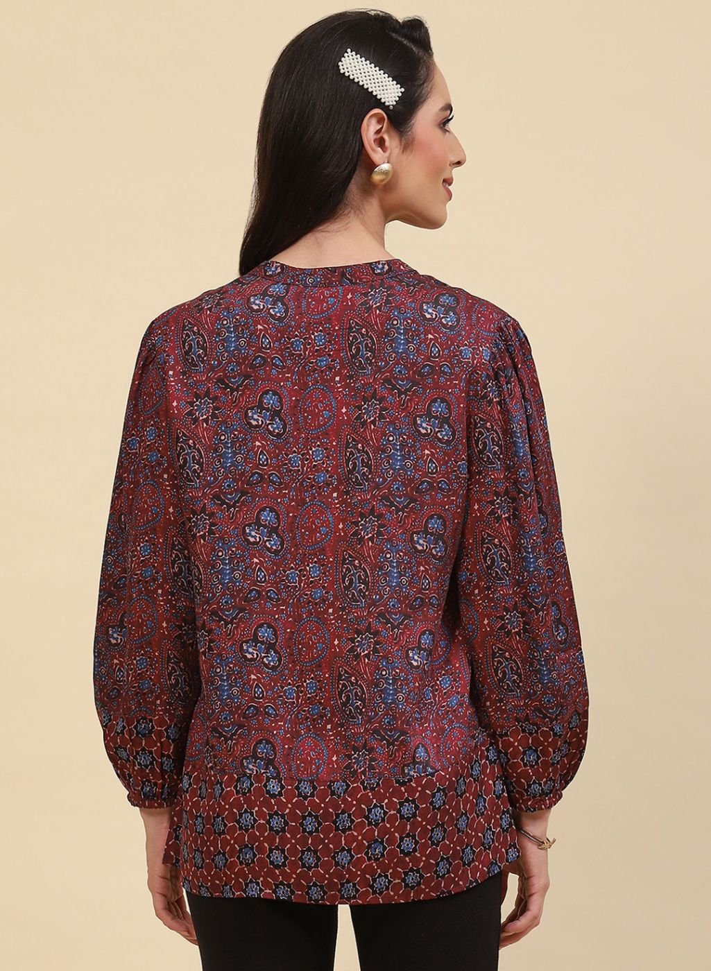 Women Maroon Printed Top