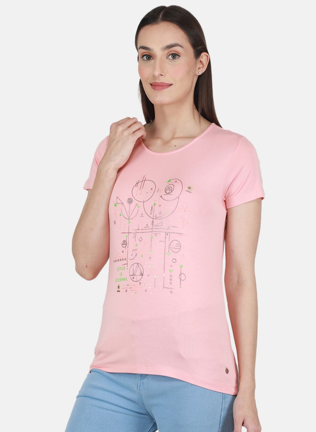 Women Peach Printed Top