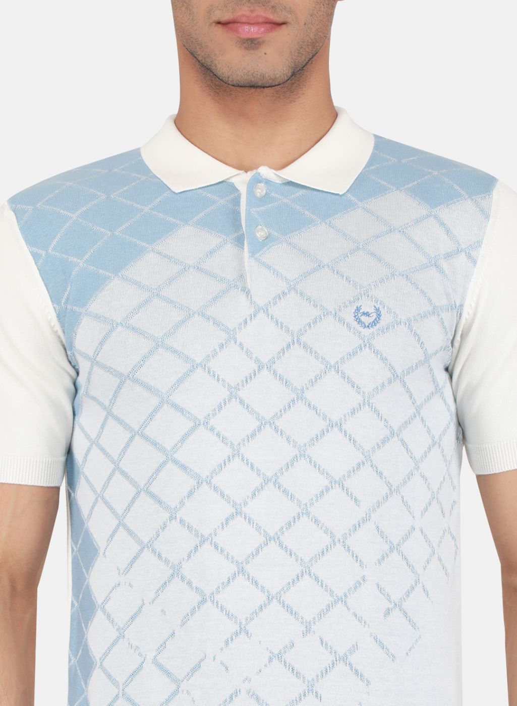 Men Off White Self Design T-Shirt