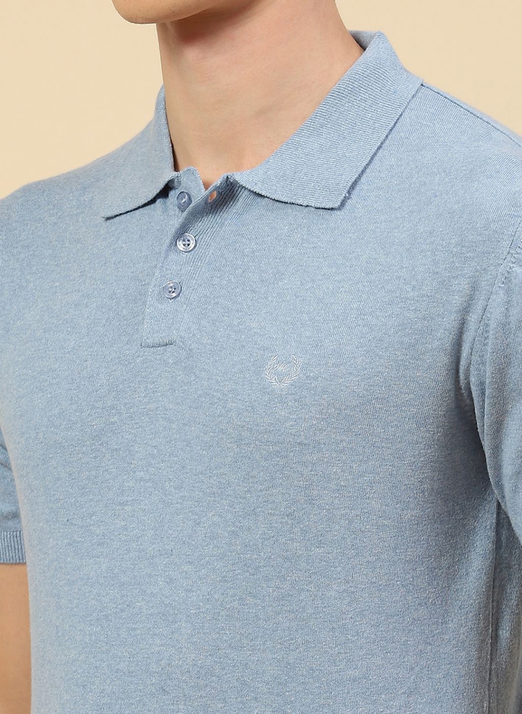 Men Blue Plain T-Shirt
