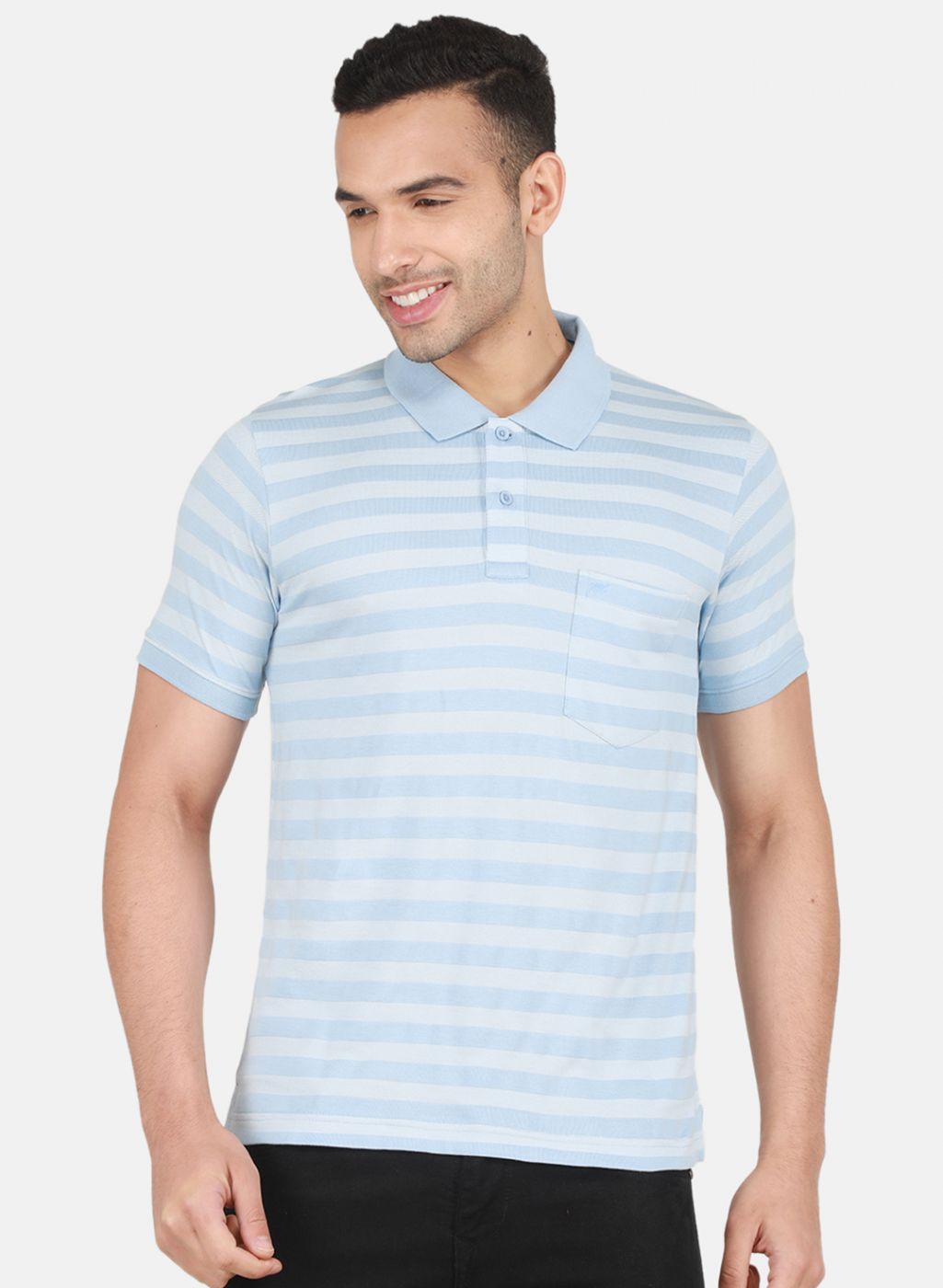 Men Sky Blue Printed T-Shirt