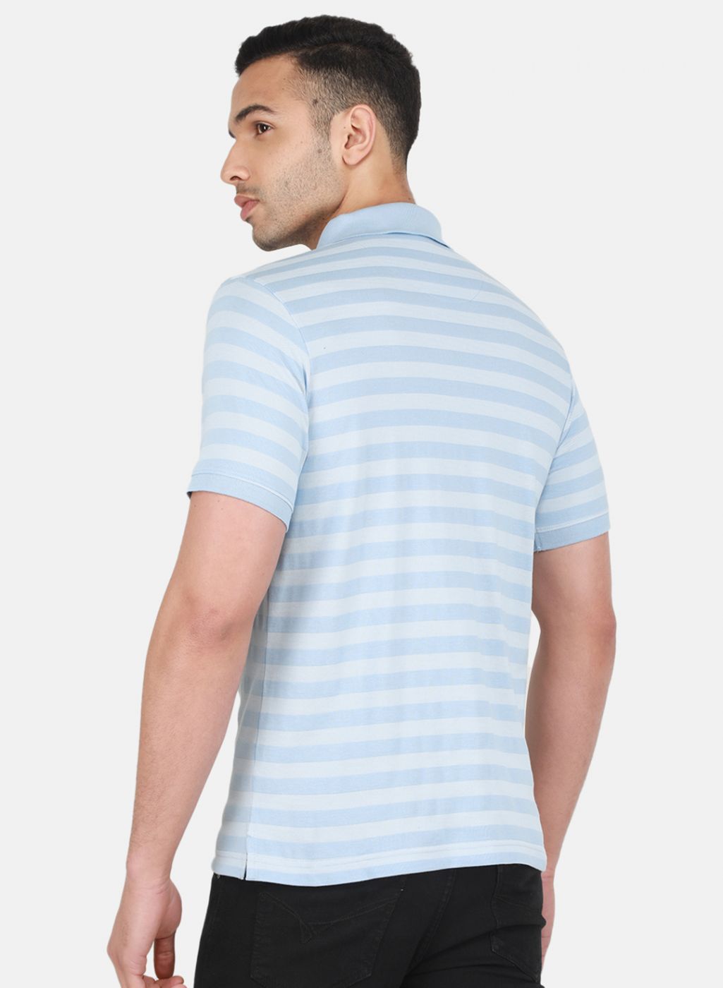 Men Sky Blue Printed T-Shirt