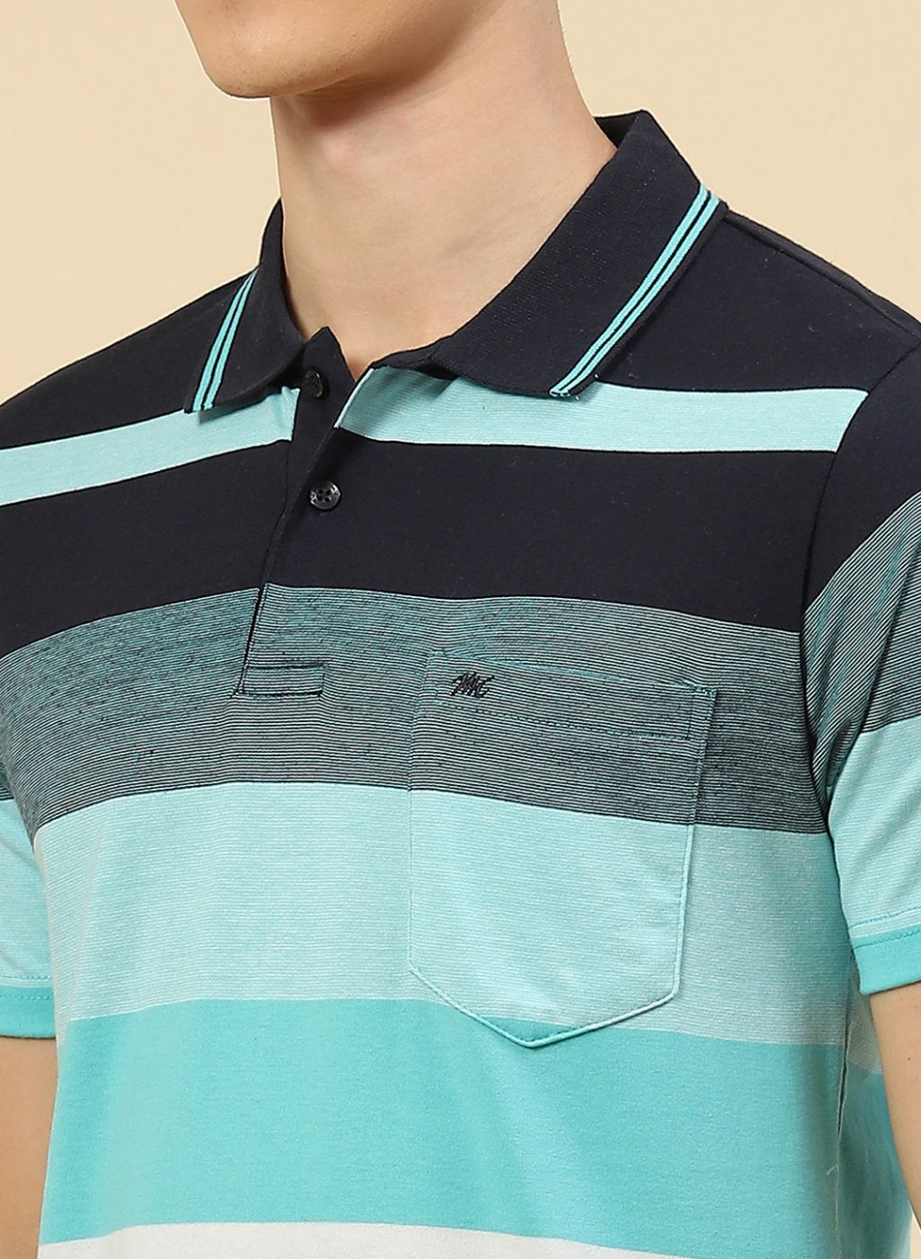 Men Blue Stripe T-Shirt