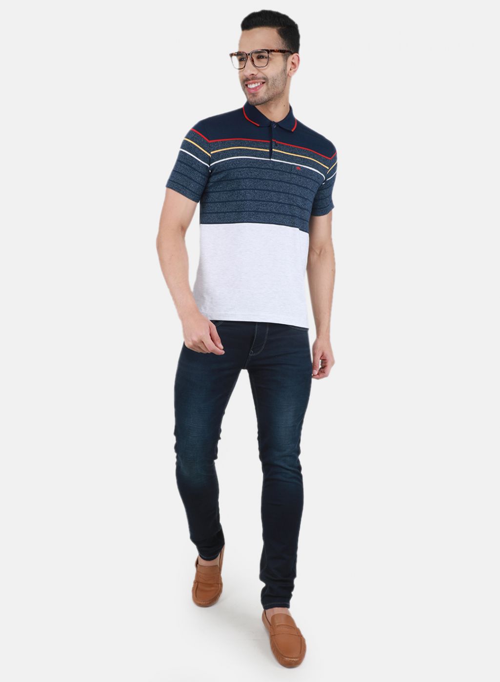 Men NAvy Blue Printed T-Shirt