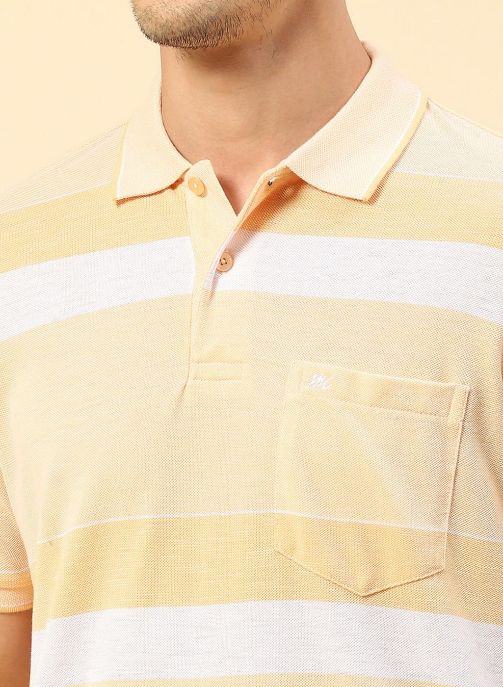 Men Orange Stripe T-Shirt