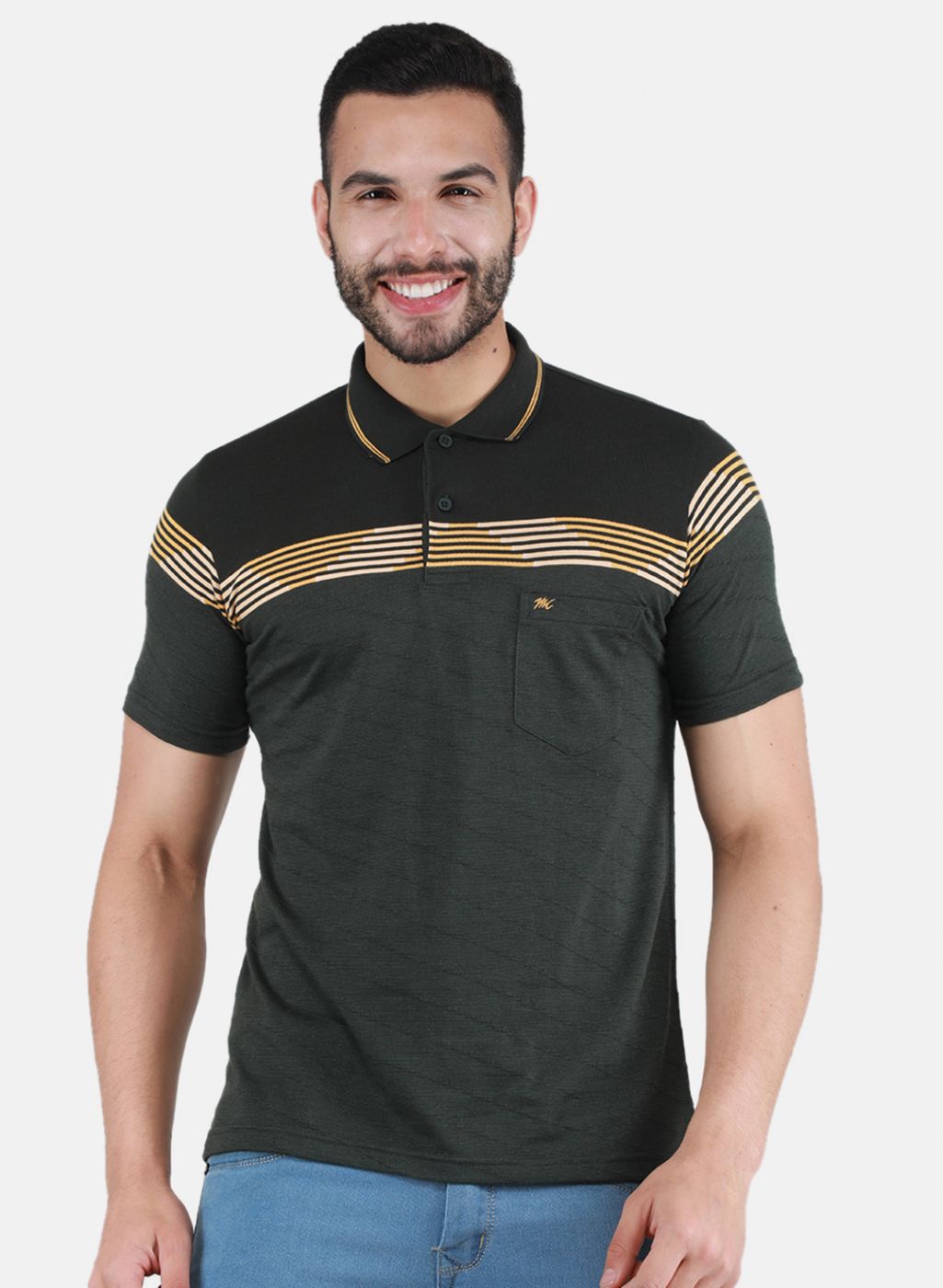 Men Olive Printed T-Shirt