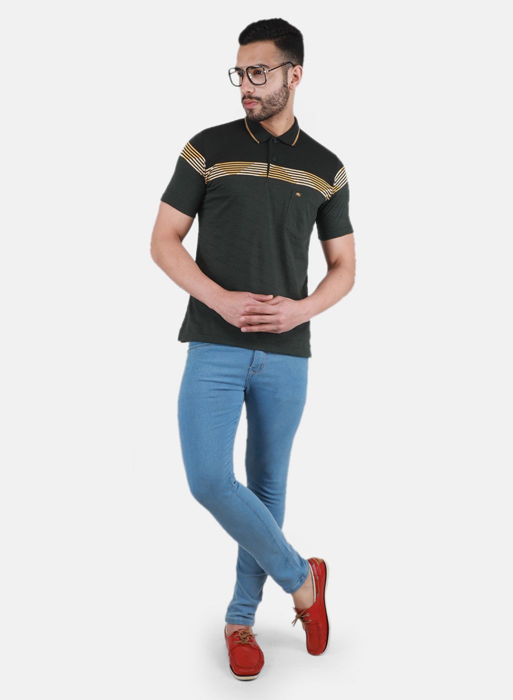 Men Olive Printed T-Shirt