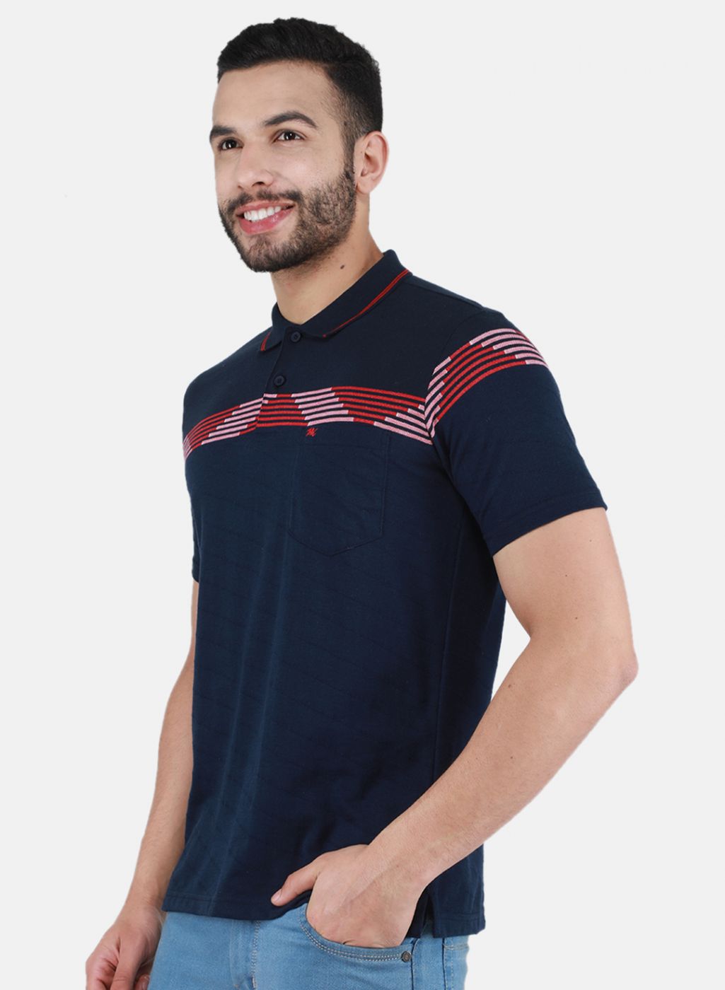 Men NAvy Blue Printed T-Shirt