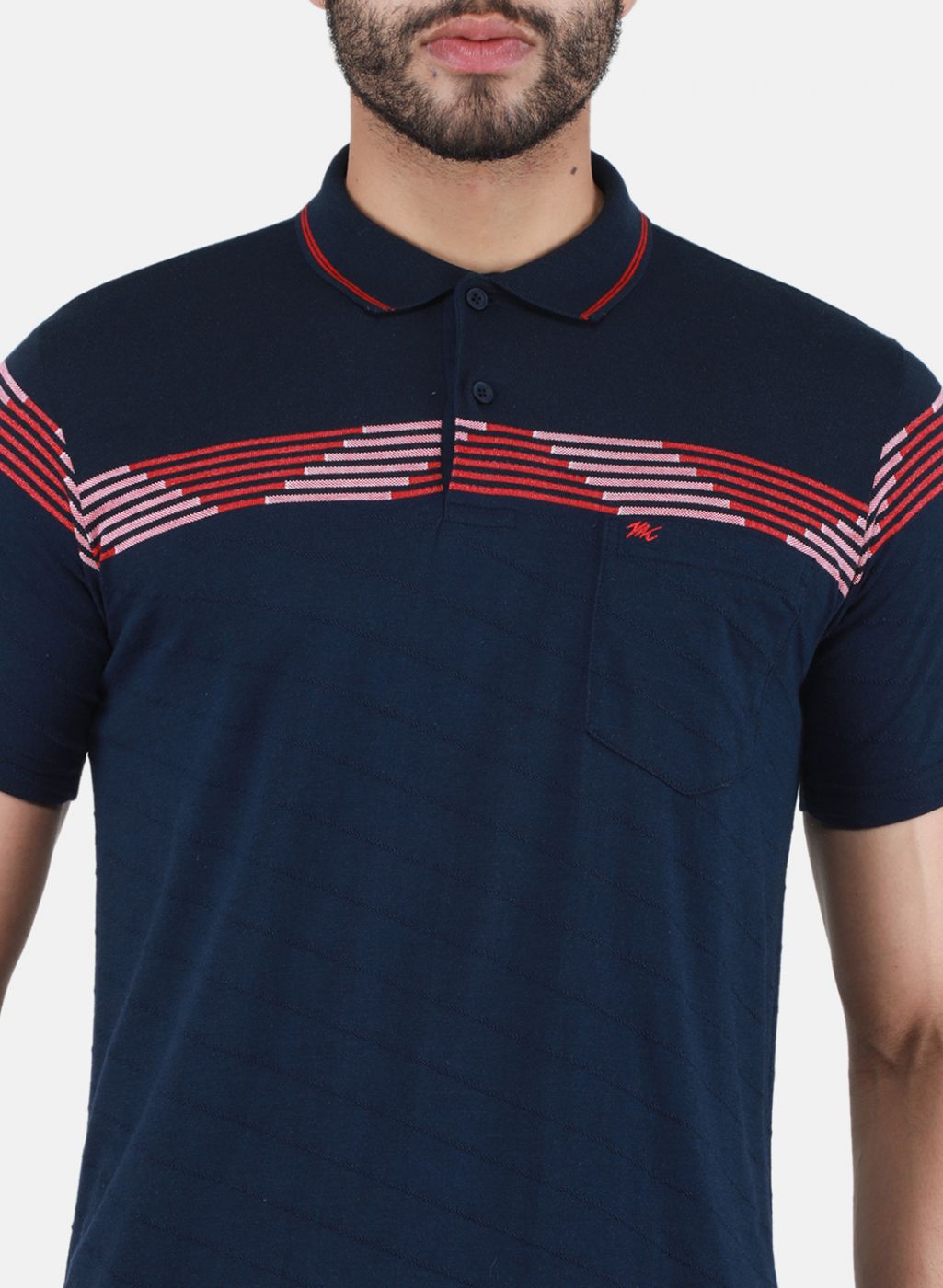 Men NAvy Blue Printed T-Shirt