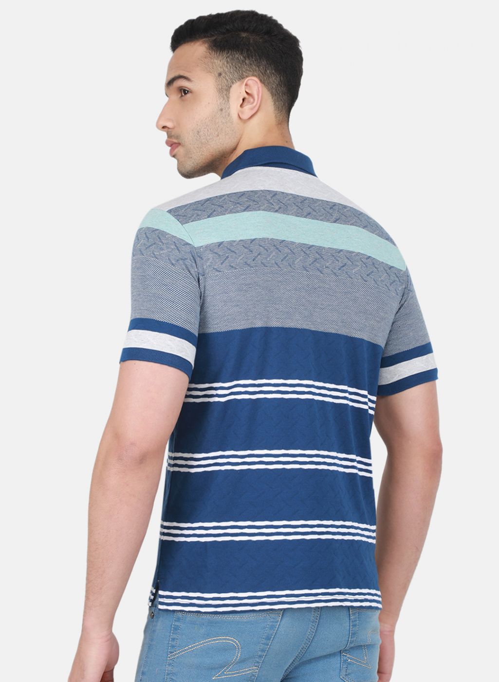 Men Blue Stripe T-Shirt