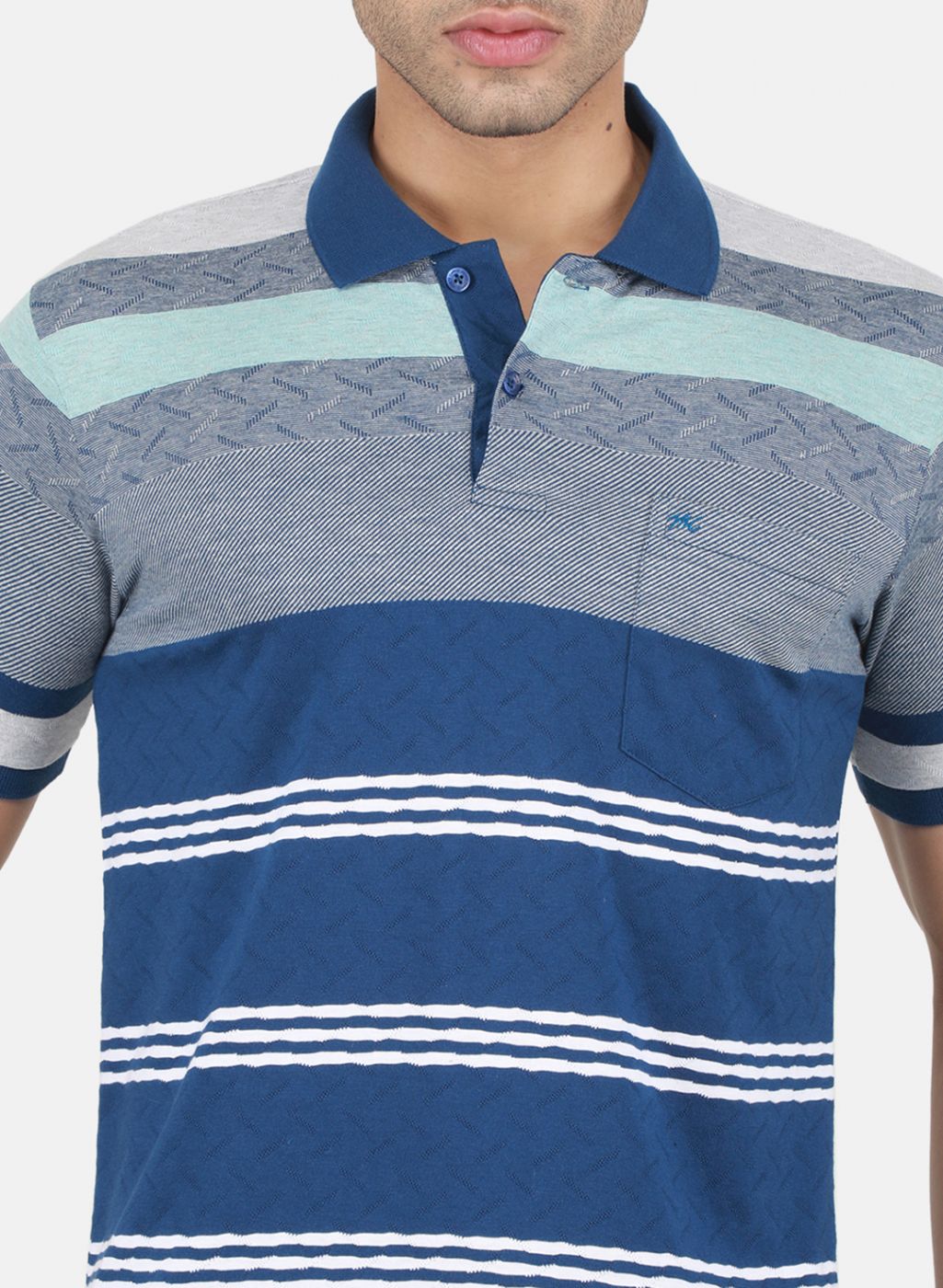 Men Blue Stripe T-Shirt