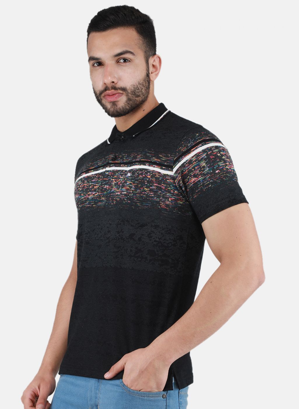Men Black Printed T-Shirt