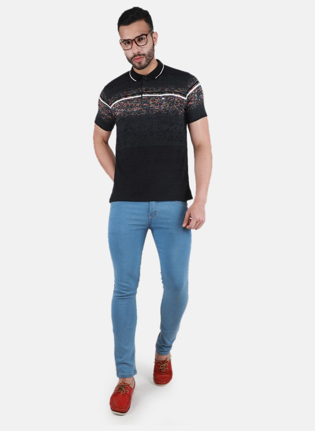 Men Black Printed T-Shirt