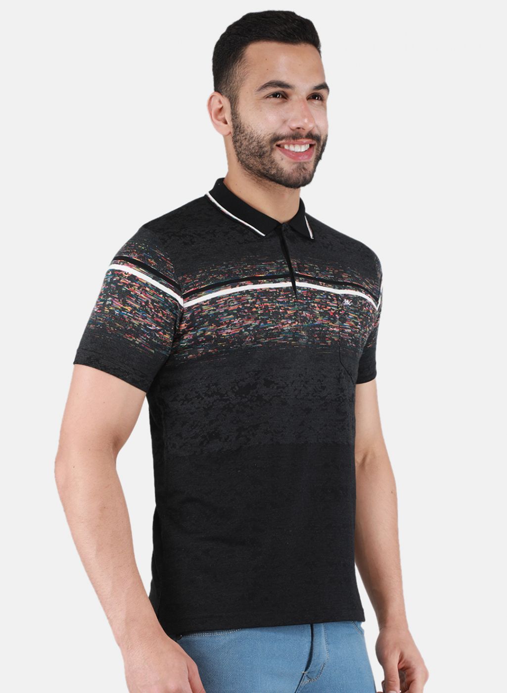 Men Black Printed T-Shirt
