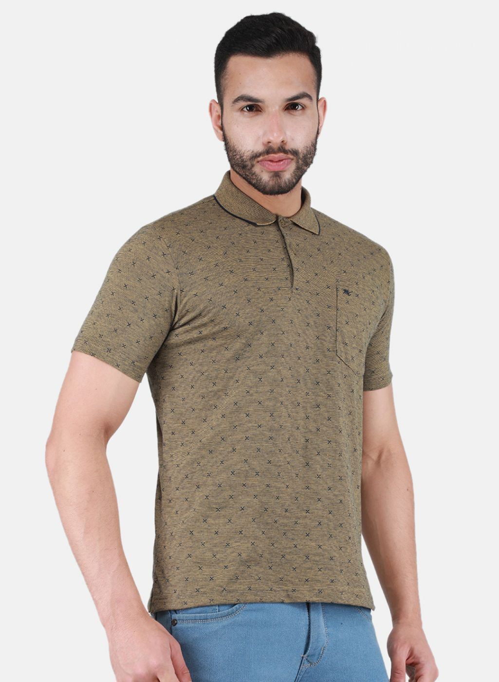 Men Mustard Printed T-Shirt