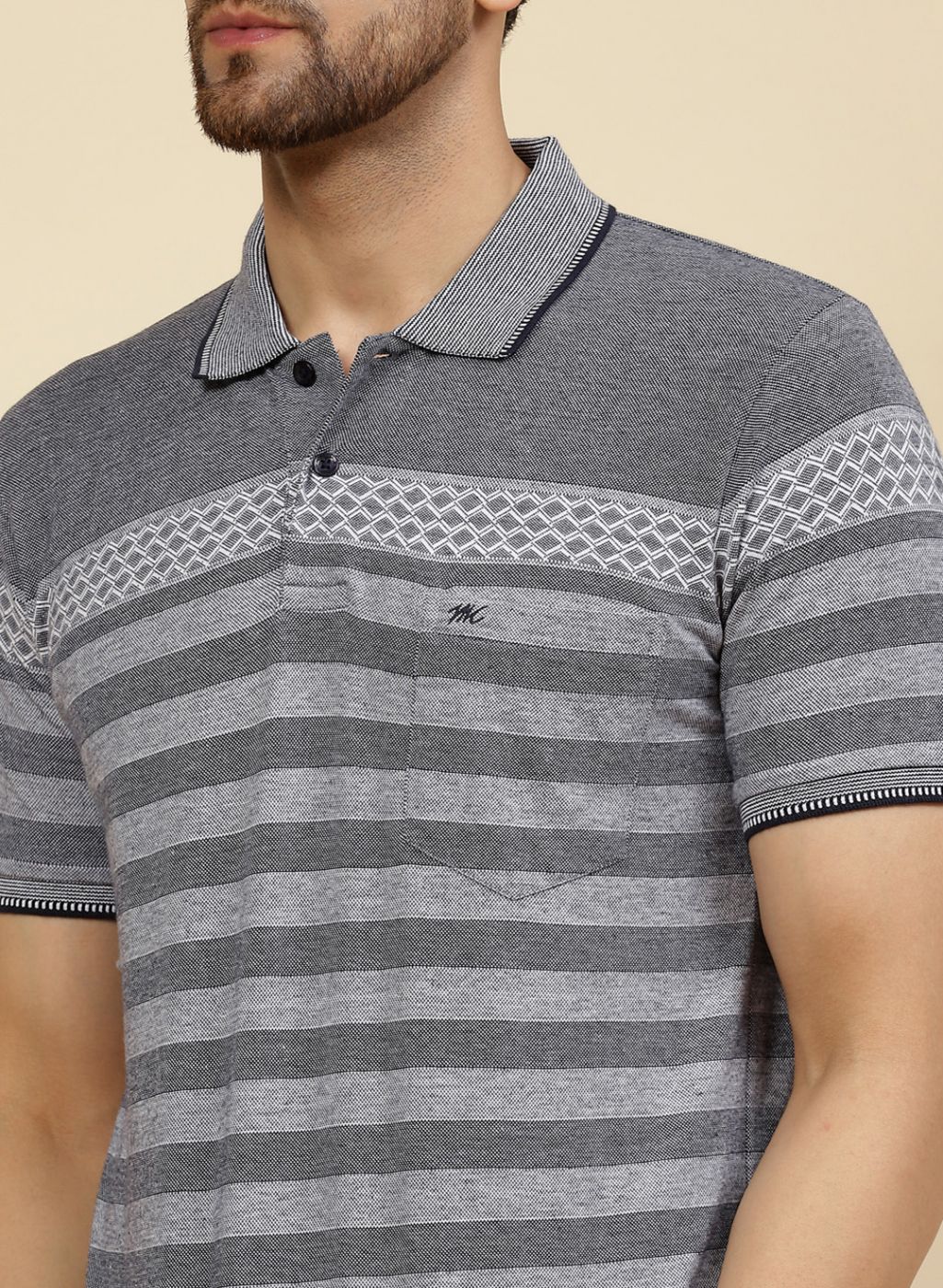 Men NAvy Blue Printed T-Shirt