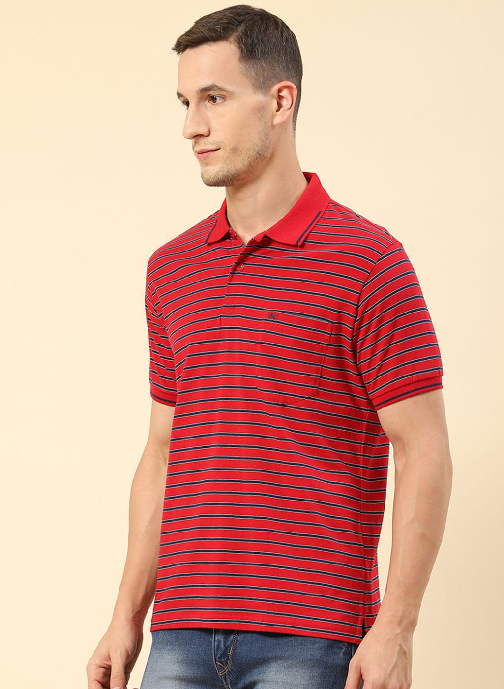 Men Red Stripe T-Shirt