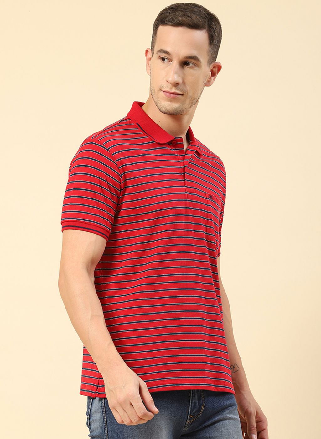 Men Red Stripe T-Shirt