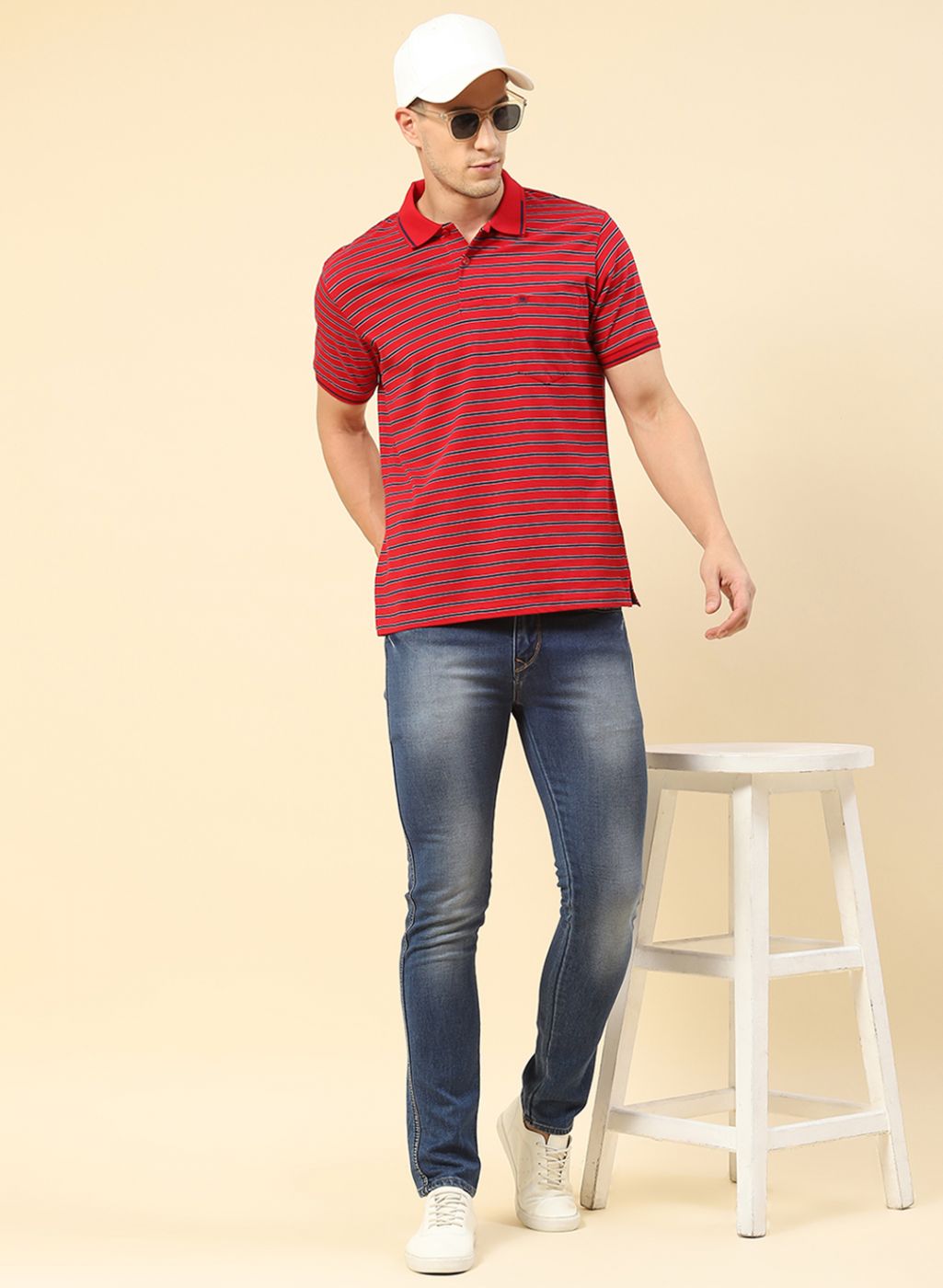 Men Red Stripe T-Shirt