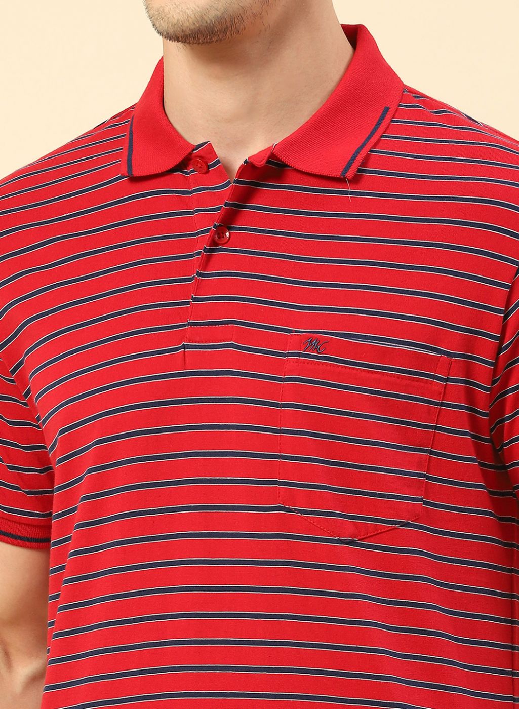 Men Red Stripe T-Shirt