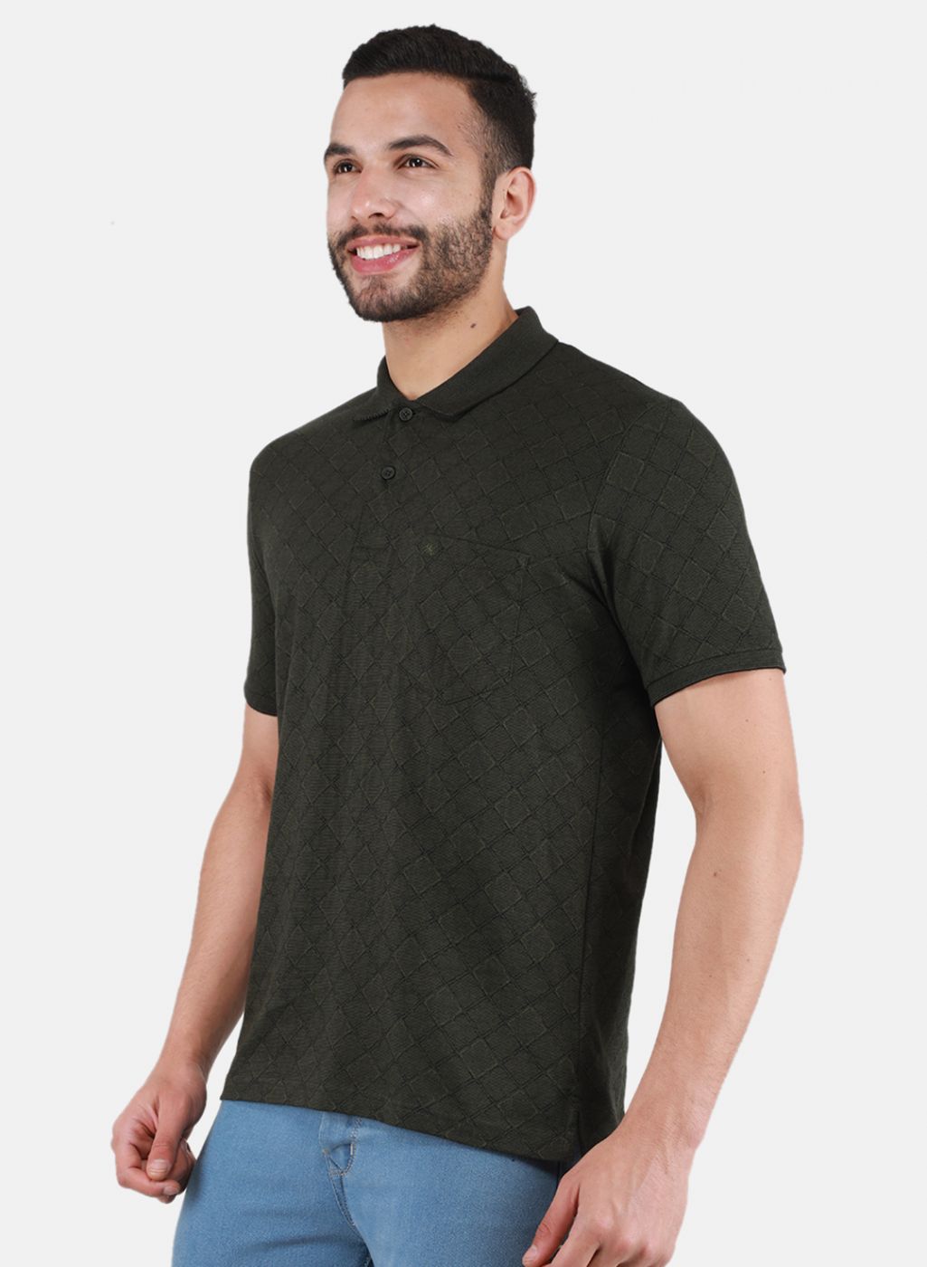 Men Olive Printed T-Shirt