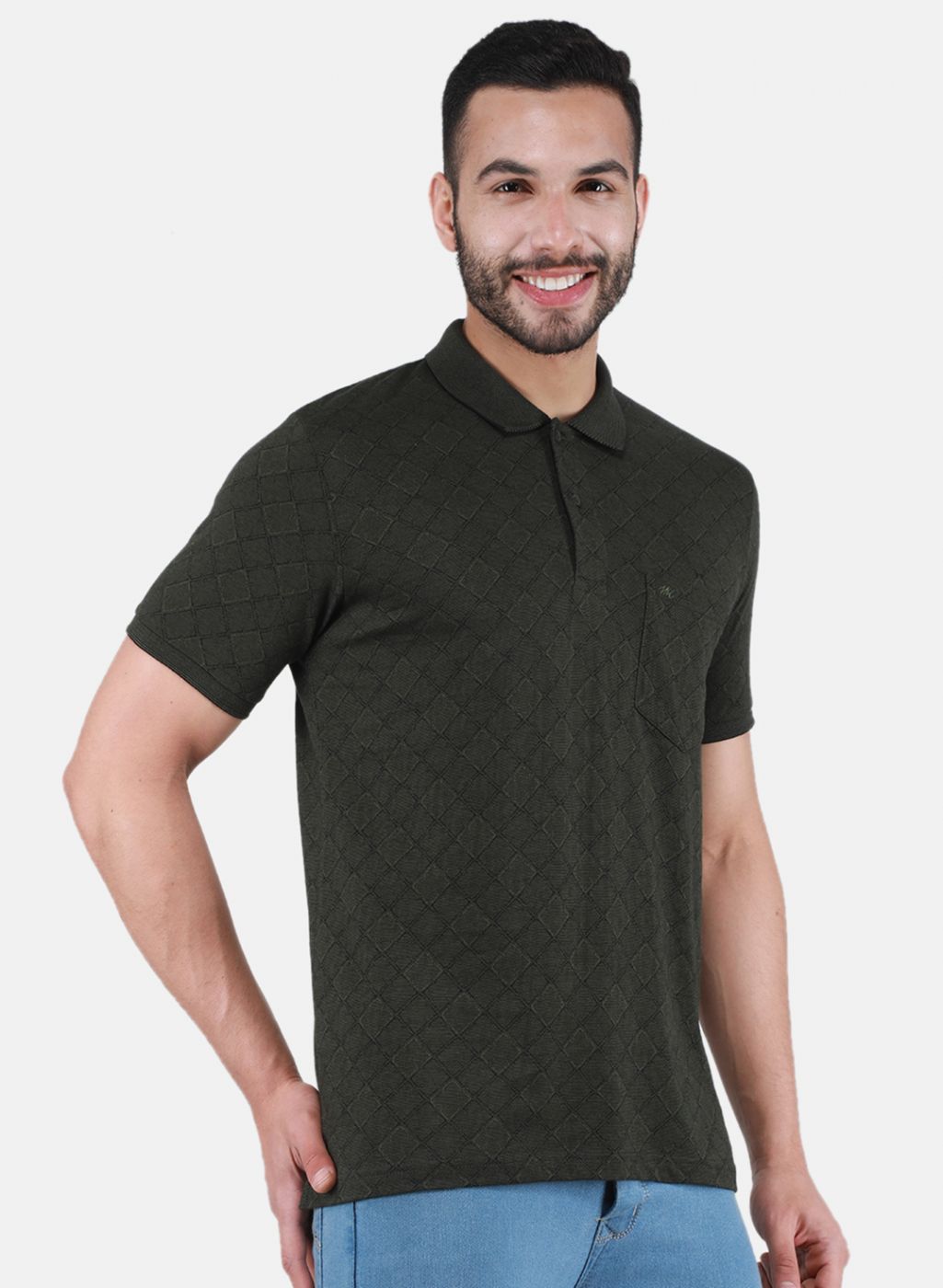 Men Olive Printed T-Shirt