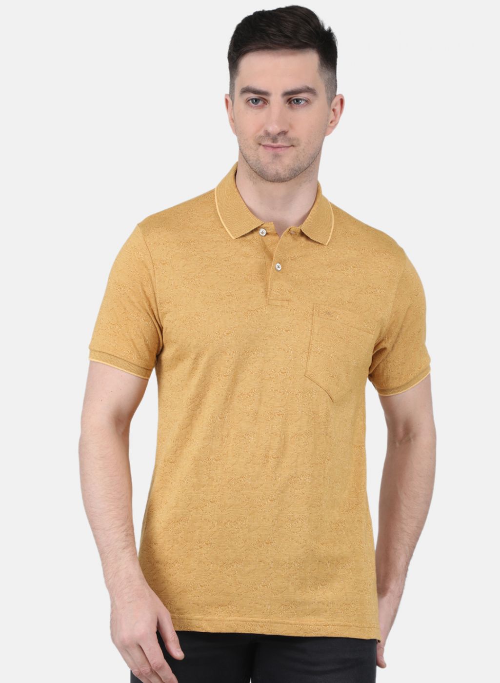 Men Mustard Printed T-Shirt