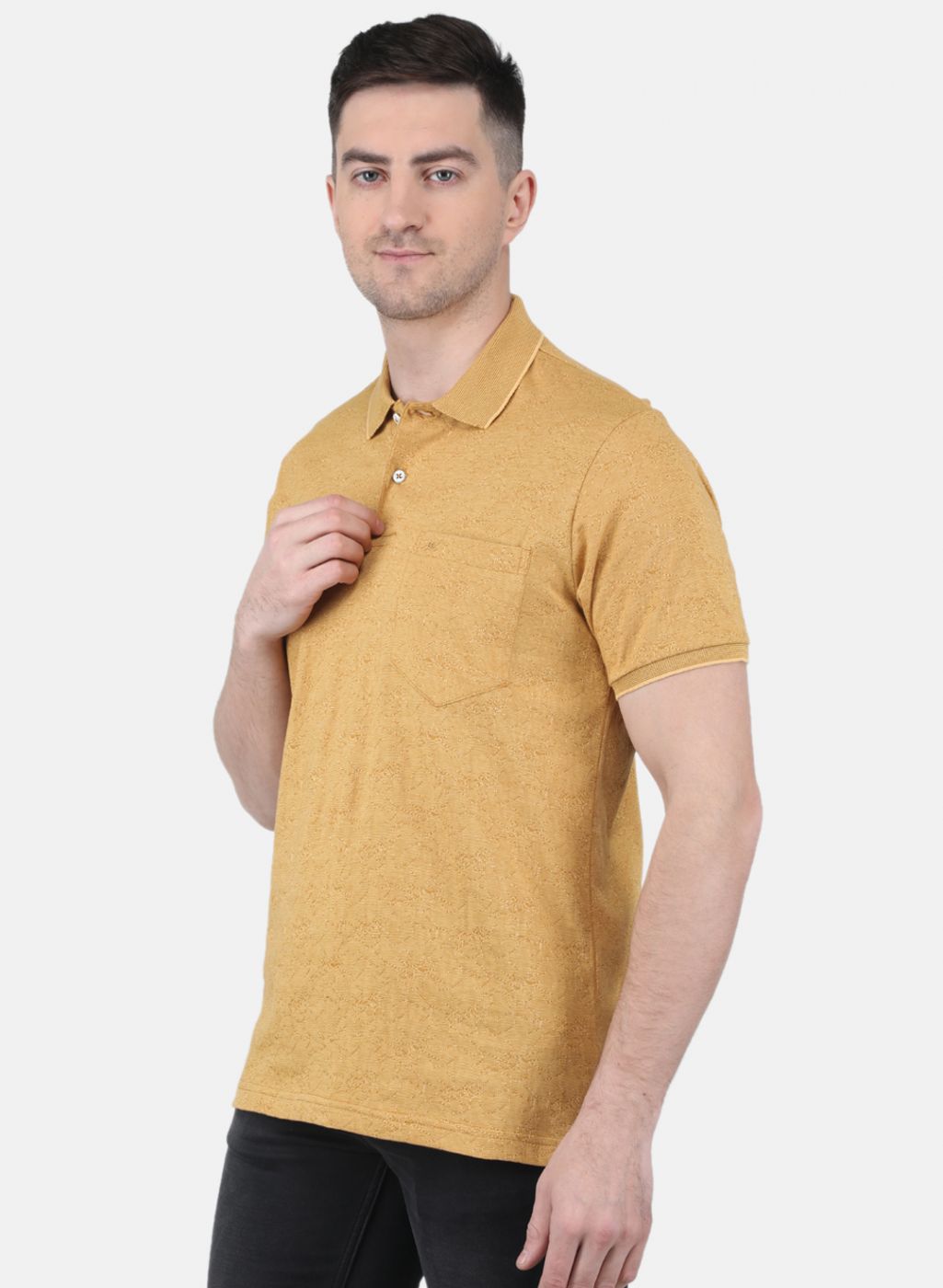 Men Mustard Printed T-Shirt