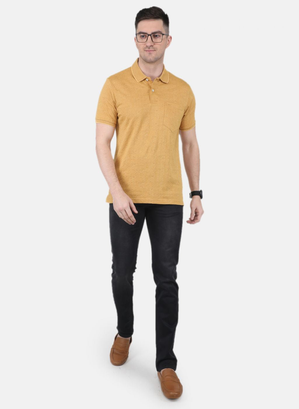 Men Mustard Printed T-Shirt