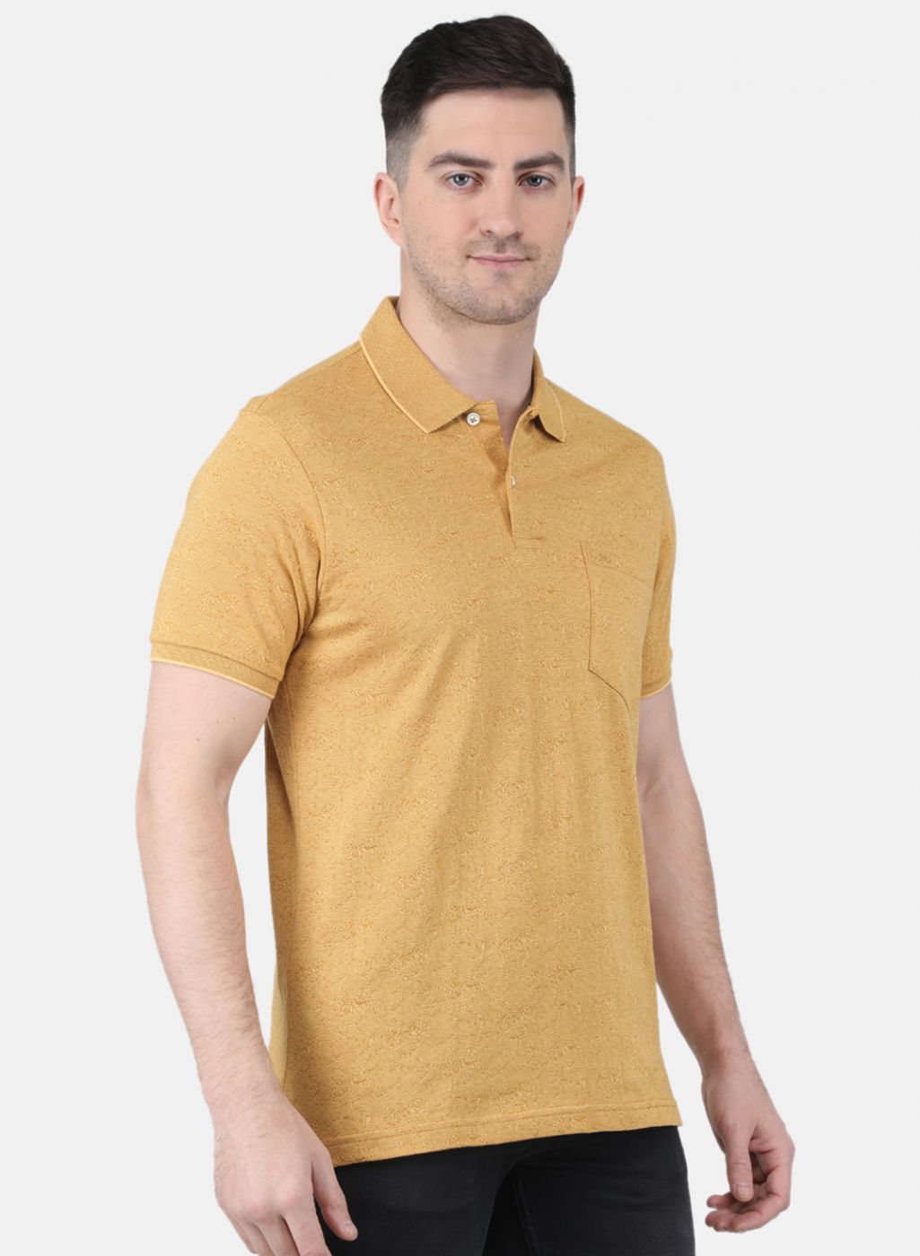Men Mustard Printed T-Shirt