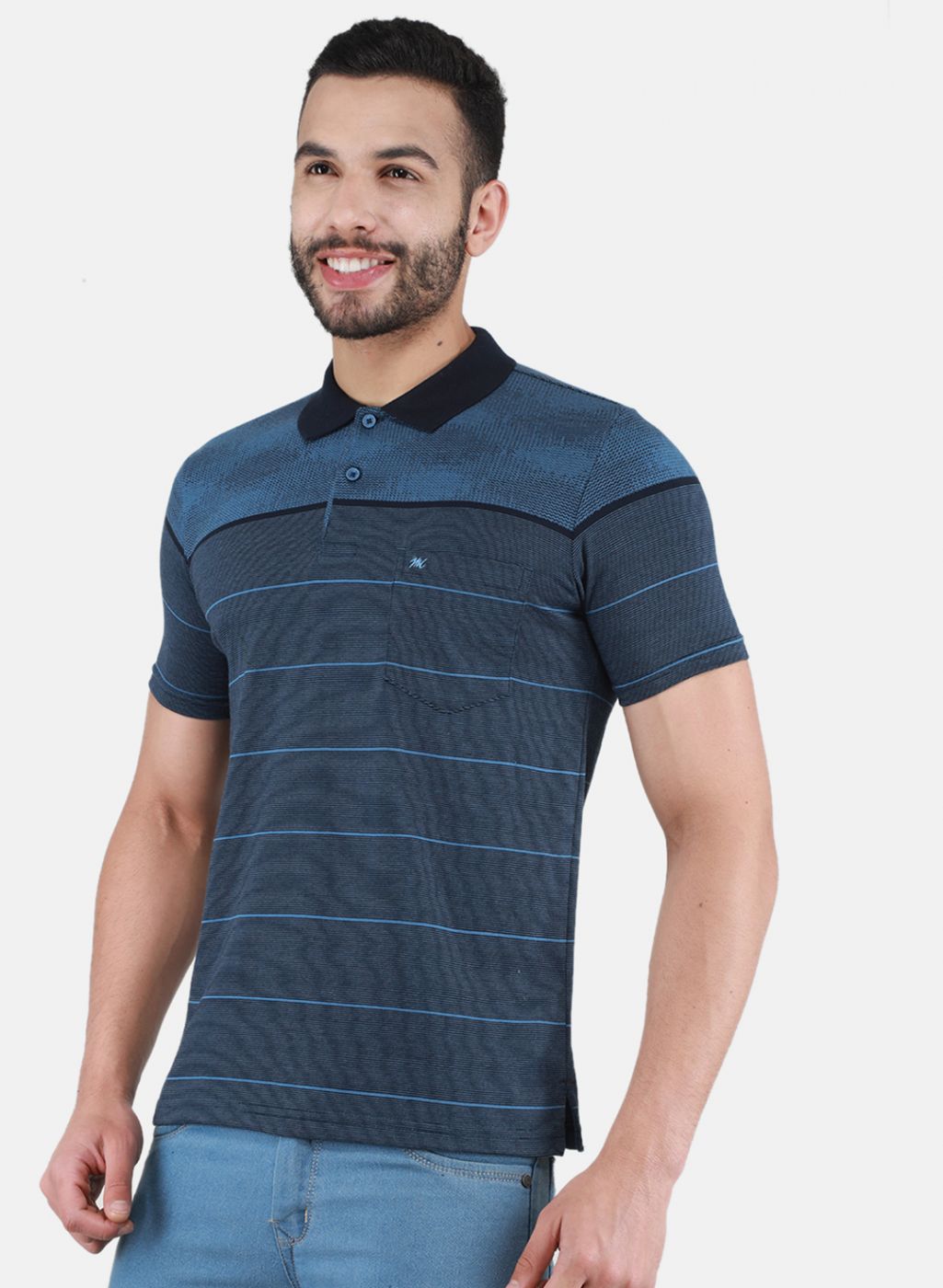 Men Blue Printed T-Shirt