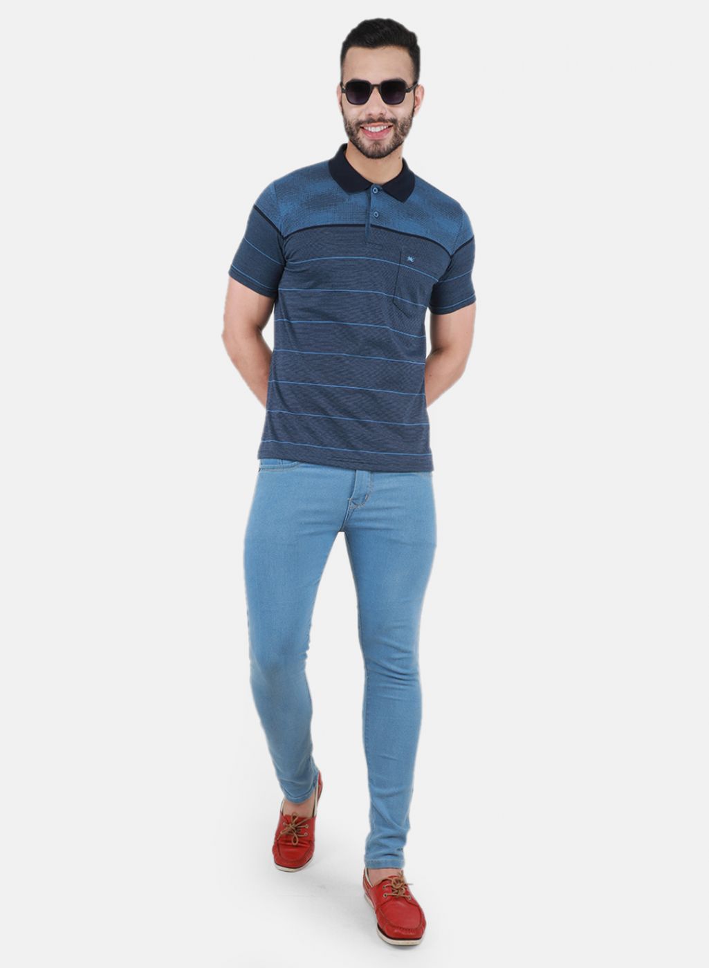 Men Blue Printed T-Shirt