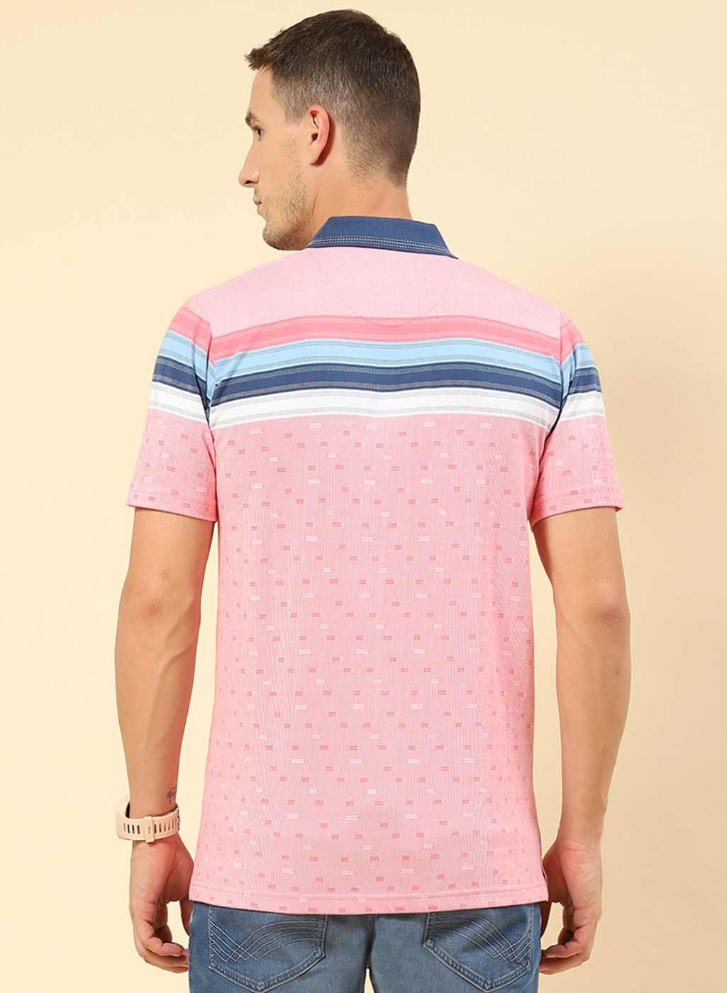 Men Pink Printed T-Shirt