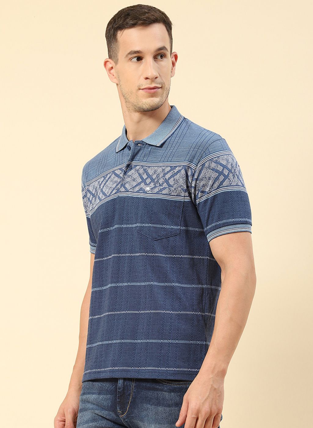 Men Denim Printed T-Shirt