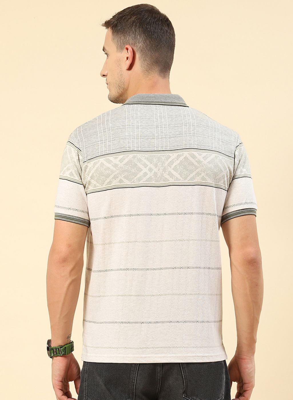 Men Olive Printed T-Shirt