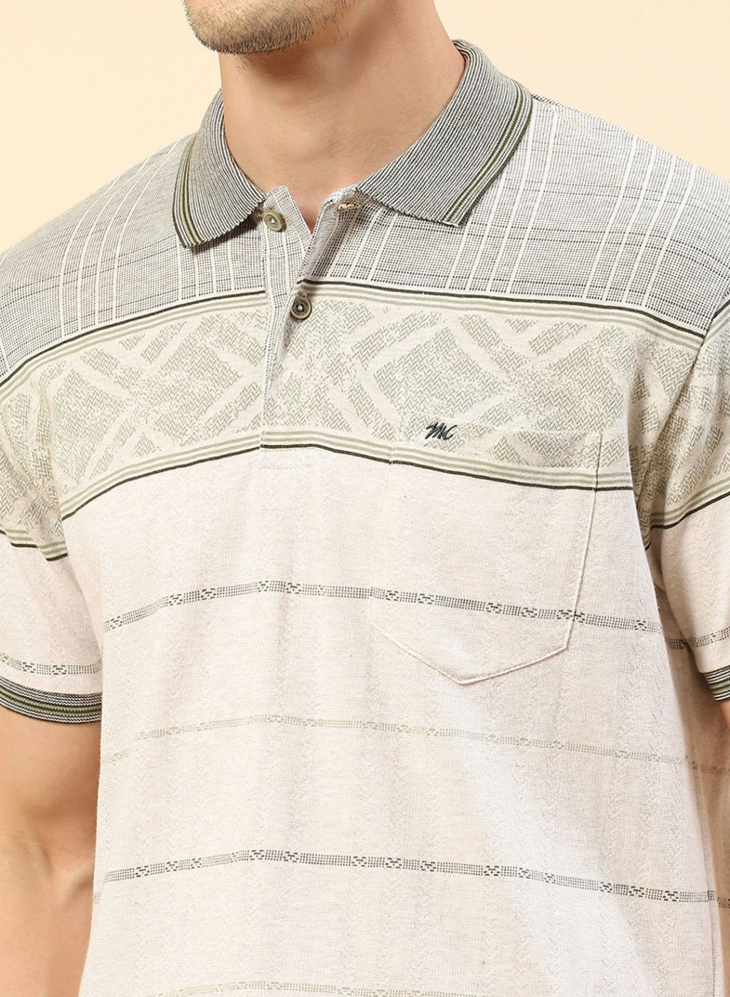 Men Olive Printed T-Shirt