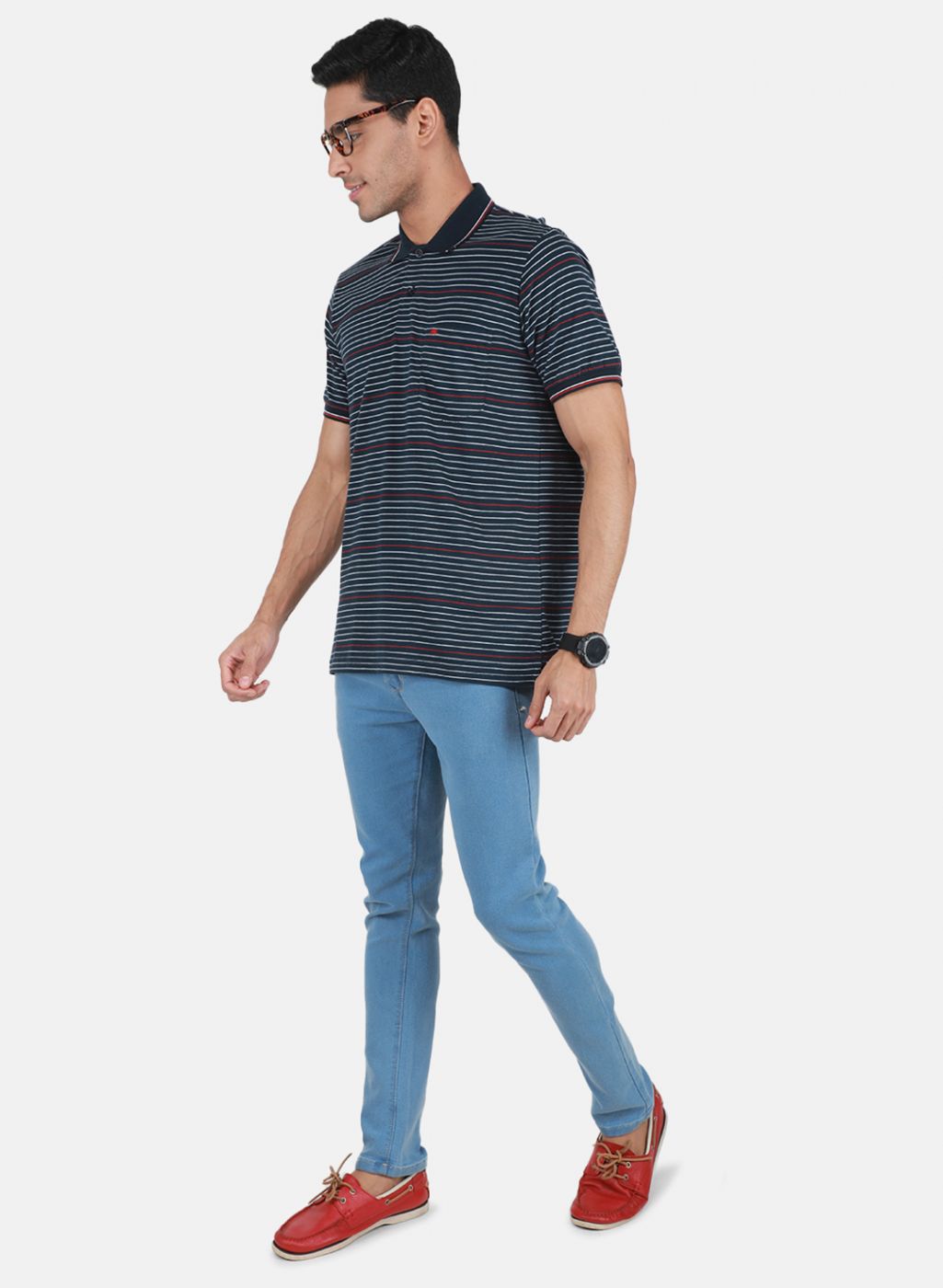 Men NAvy Blue Printed T-Shirt