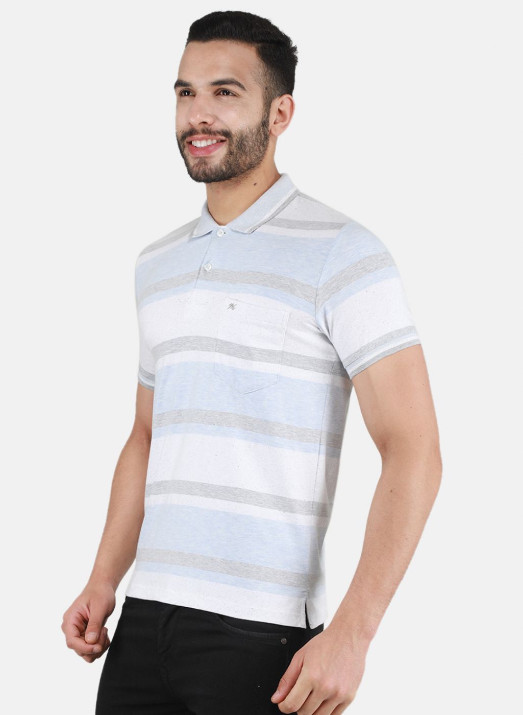 Men Sky Blue Printed T-Shirt