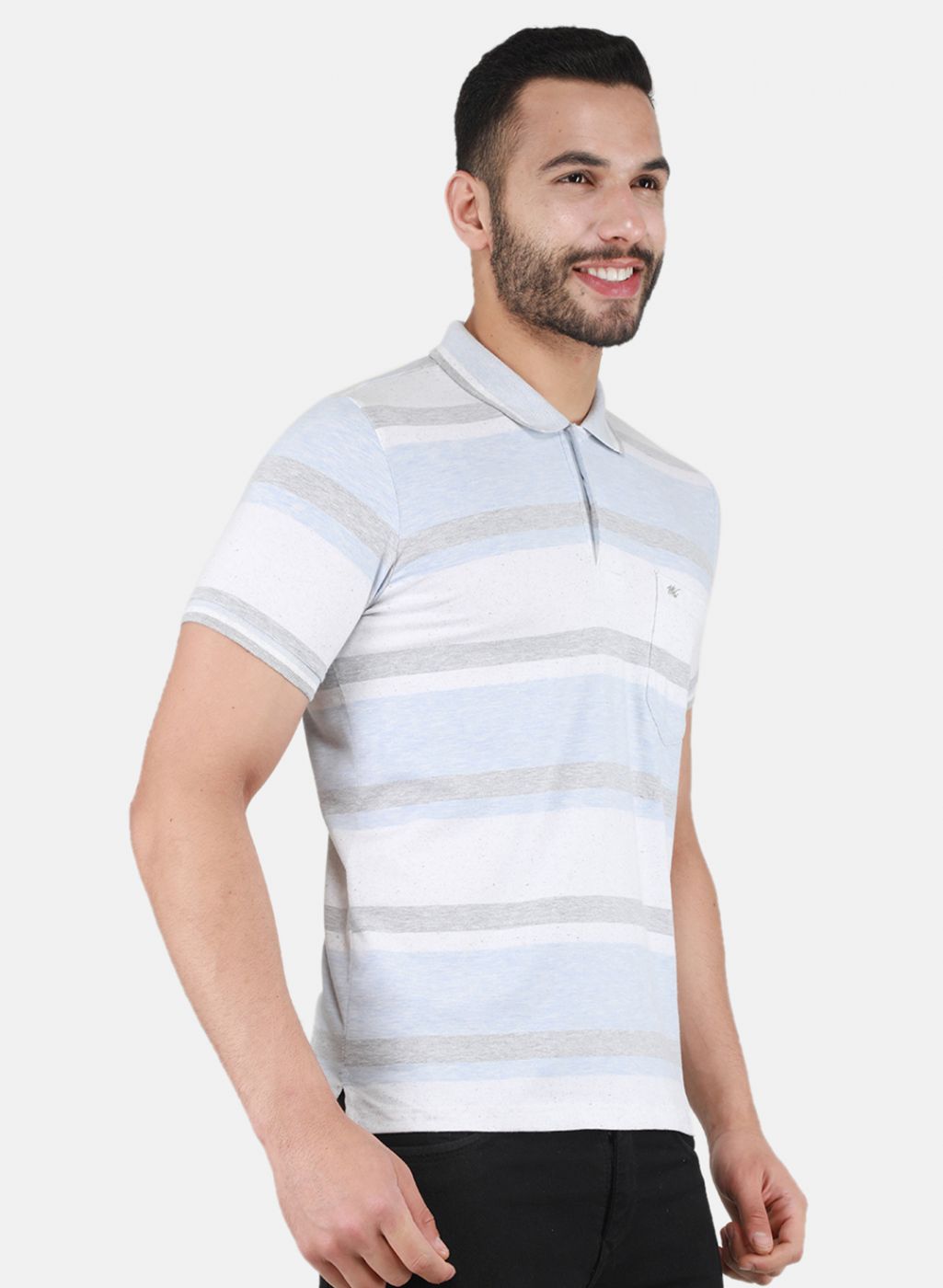 Men Sky Blue Printed T-Shirt