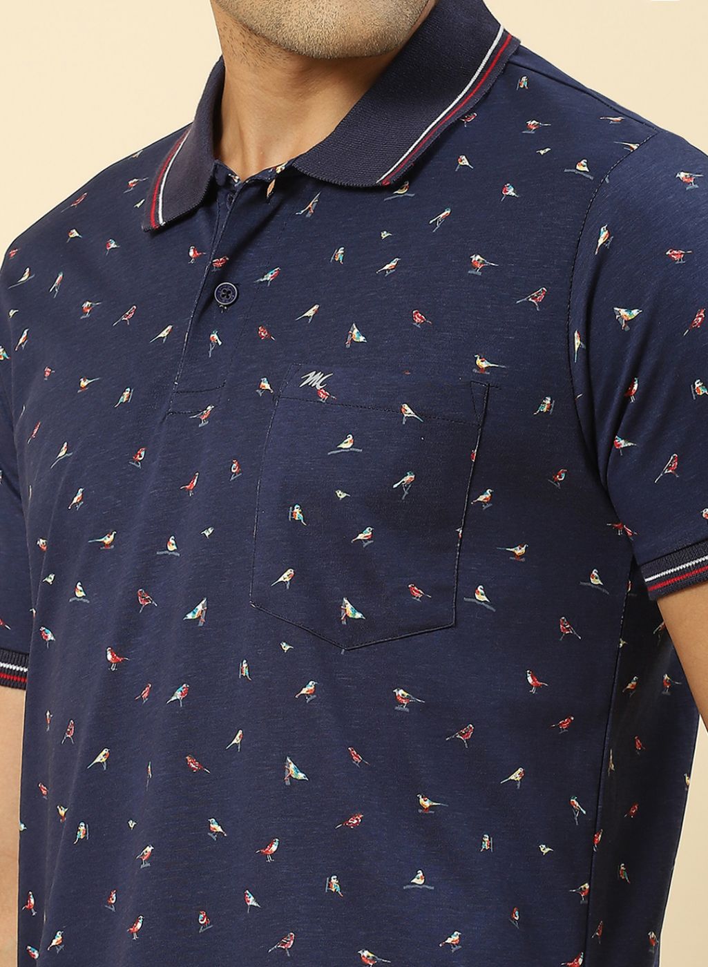 Men Blue Printed T-Shirt