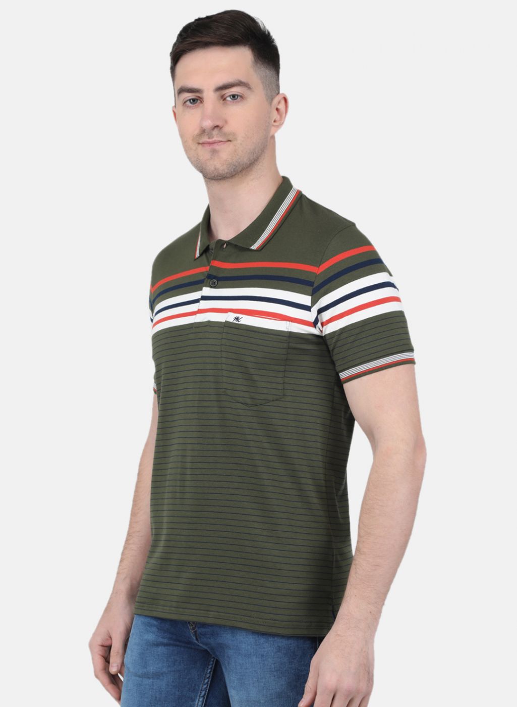 Men Olive Printed T-Shirt