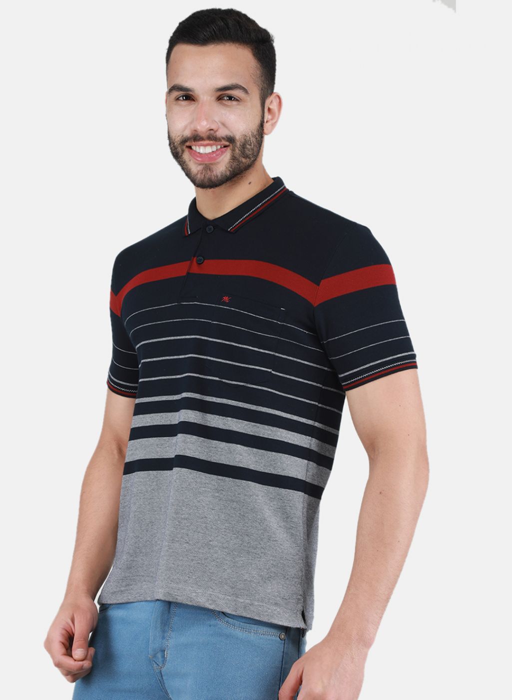 Men NAvy Blue Printed T-Shirt