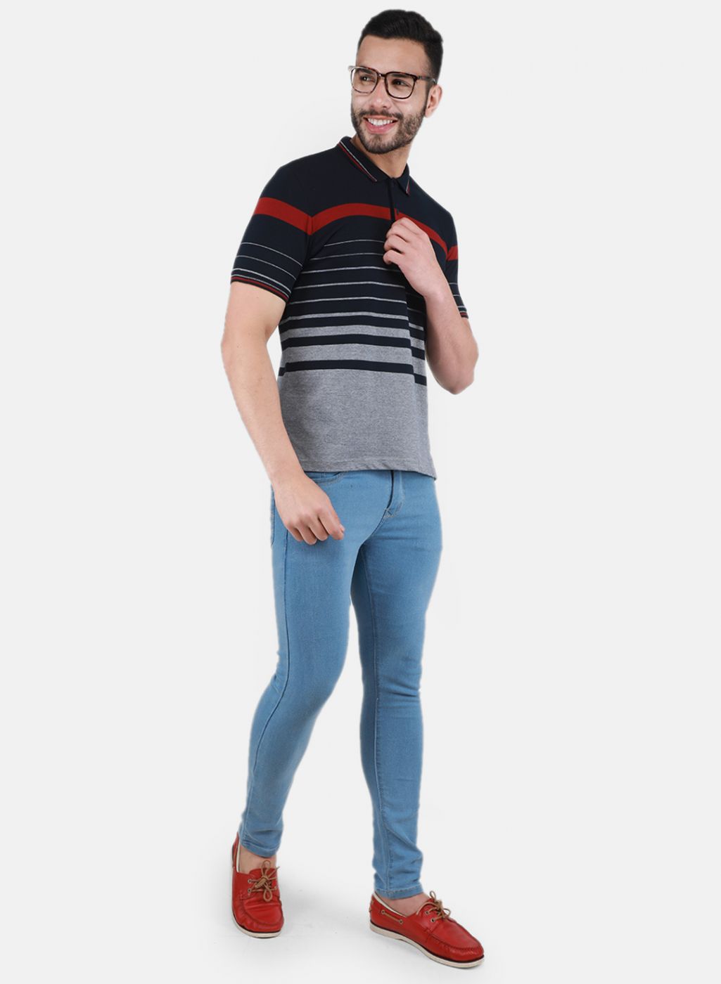 Men NAvy Blue Printed T-Shirt