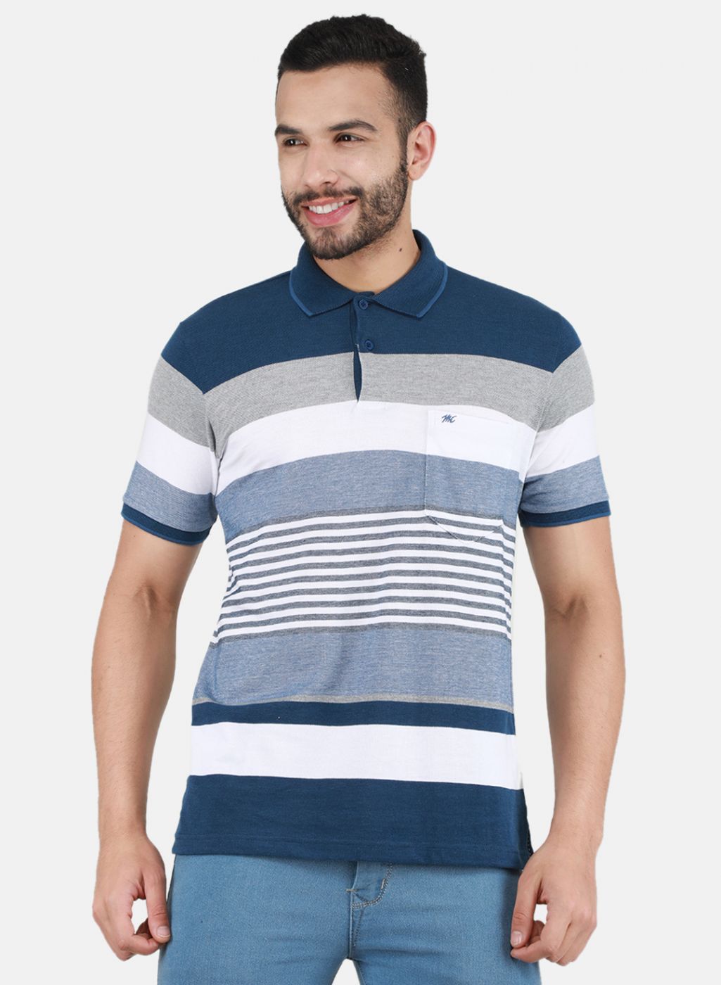 Men Blue Printed T-Shirt