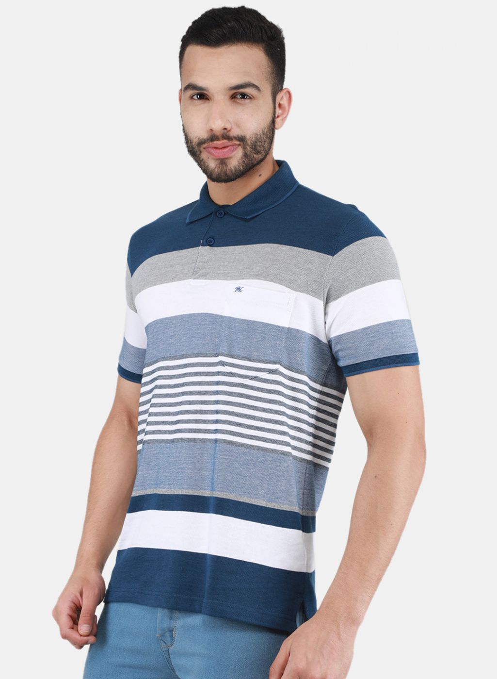 Men Blue Printed T-Shirt