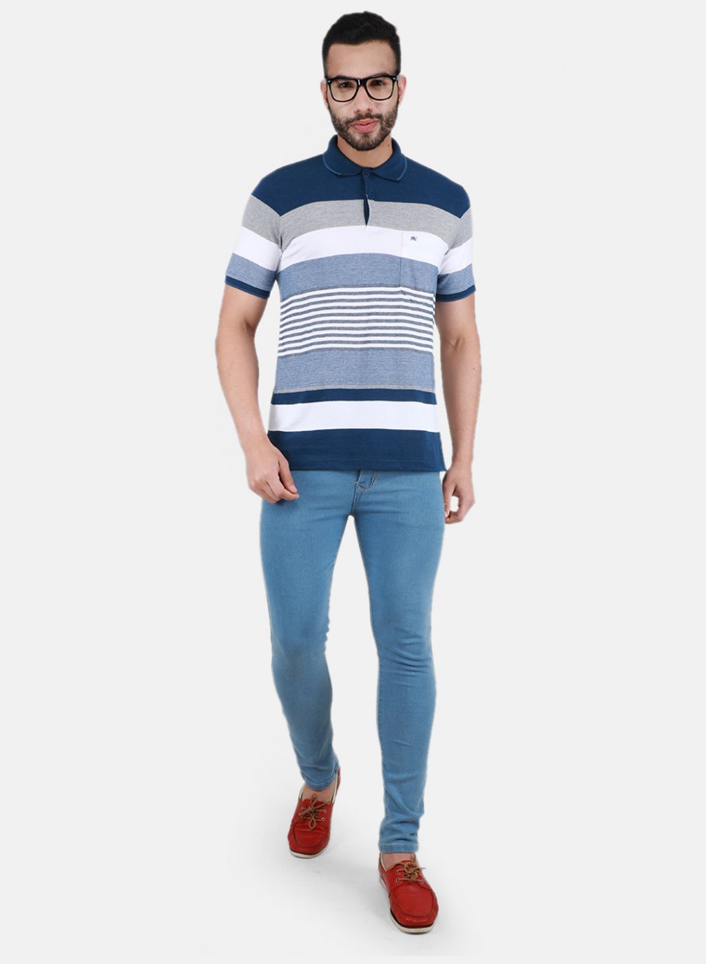 Men Blue Printed T-Shirt